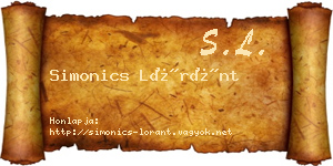 Simonics Lóránt névjegykártya