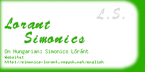 lorant simonics business card
