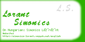 lorant simonics business card